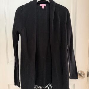 Lilly Pulitzer Black Tatum Open Front Cardigan Sweater